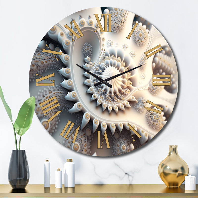 Horloge murale Fractal Futuristic Architecture IV, Grand
