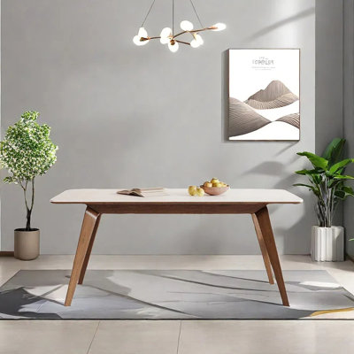 Modern home rock slab rectangular dining table