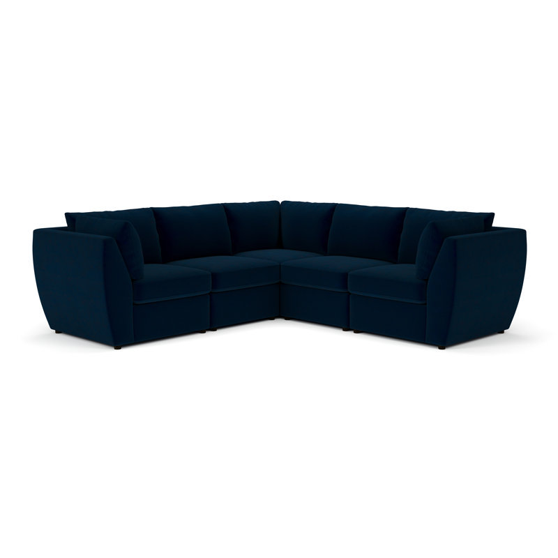 Caldwell 5-Piece Modular Upholstered Sectional, Bella Ink