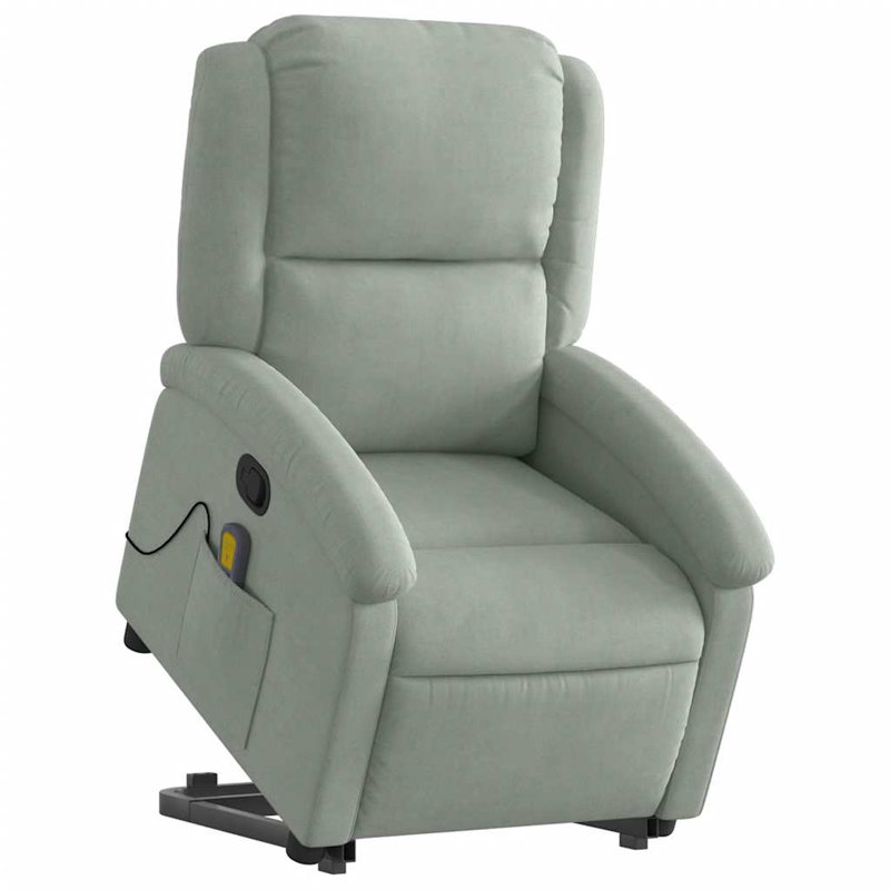 Fauteuil inclinable de massage Ebern Designs, Grey Polyester, Inclinaison par pression manuelle