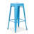 Johanes 30 In. H Blue Backless Metal Bar Stool With Metal Seat Set Of 2