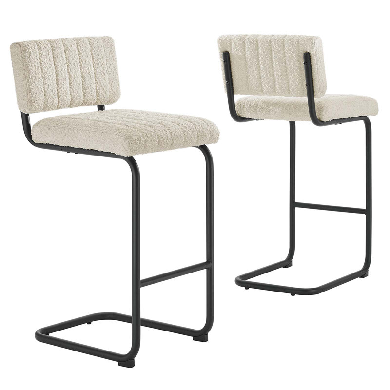 Modway Parity Vegan Leather Counter Stools, Bar Stool (28" Seat Height), Ivory