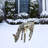 Natural Twig Wrapped Rattan Grazing Deer w/ Warm White LED