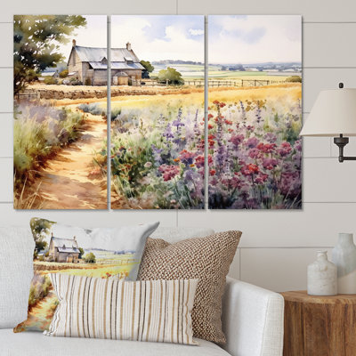 " Herbs Garden At The Farm I " 3 Piece Art Mixed Media Print