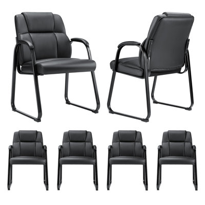 Chaise de conférence 6 pièces en similicuir