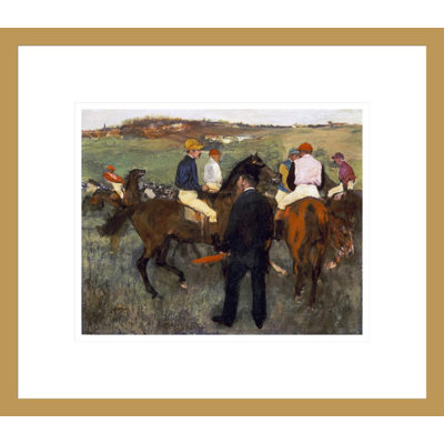 Chevaux de course (Leaving The Weighing) par Edgar Degas, impression giclée encadrée