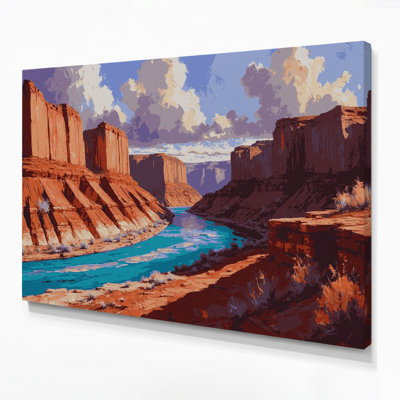 Art mural sur toile gris, Southwestern