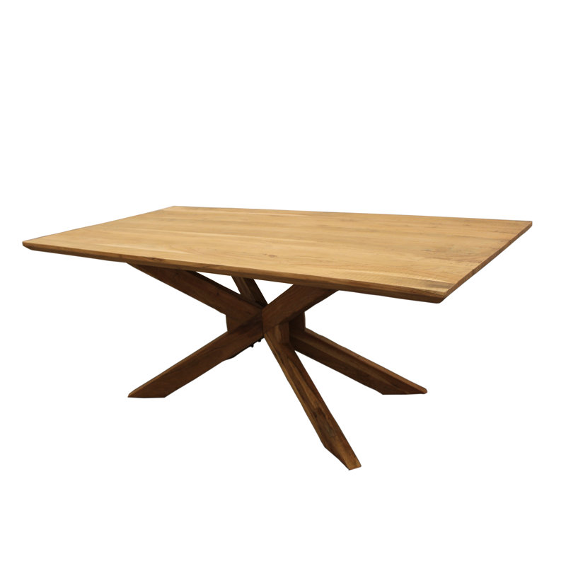 Aryhanna Brad Dining Table in Contemporary Natural Finish on Solid Wood