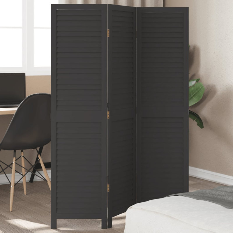 Nyemia 110cm W 3 - Panel Solid Wood Accent Room Divider, 160cm H x 110cm W