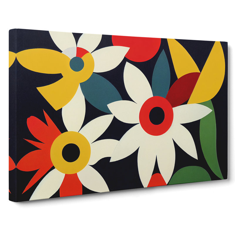 Miraculous Abstract Flowers - Wrapped Canvas Print, 35cm H x 50cm W x 3cm D