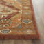 Tapis en laine, coton et latex rouille à motif floral touffeté à la main Ezell-16768922
