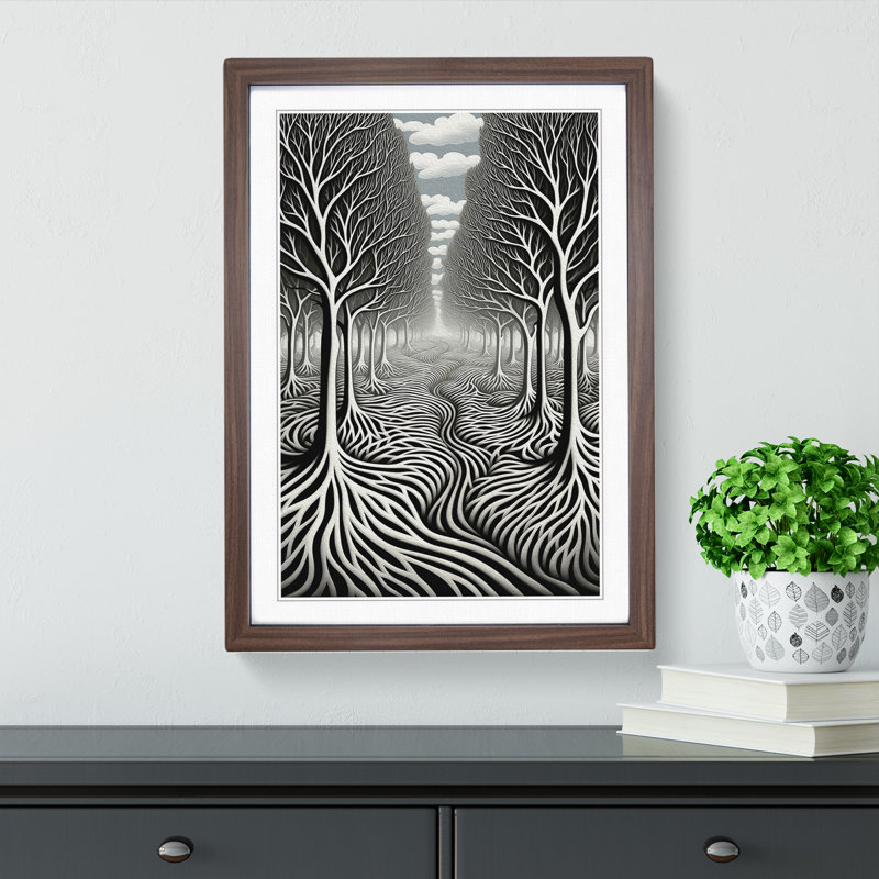 Forest Op Art - Framed Print, Walnut Framed, 64cm H x 46cm W