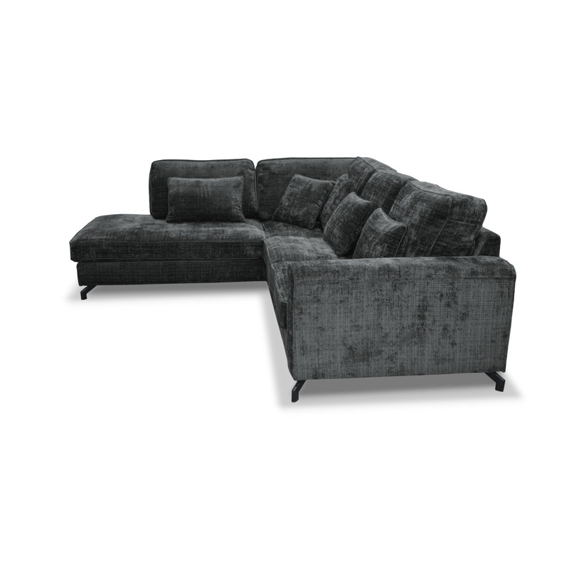 5 Seater Sofa & Chaise, Left Hand Facing, Black