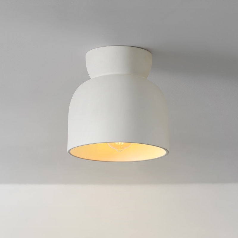 Plafonnier encastré 1 lumière Novogratz X Globe, blanc cassé, abat-jour effet céramique, cuisine, bricolage, couloir, porte d'entrée, entrée, à intensité variable
