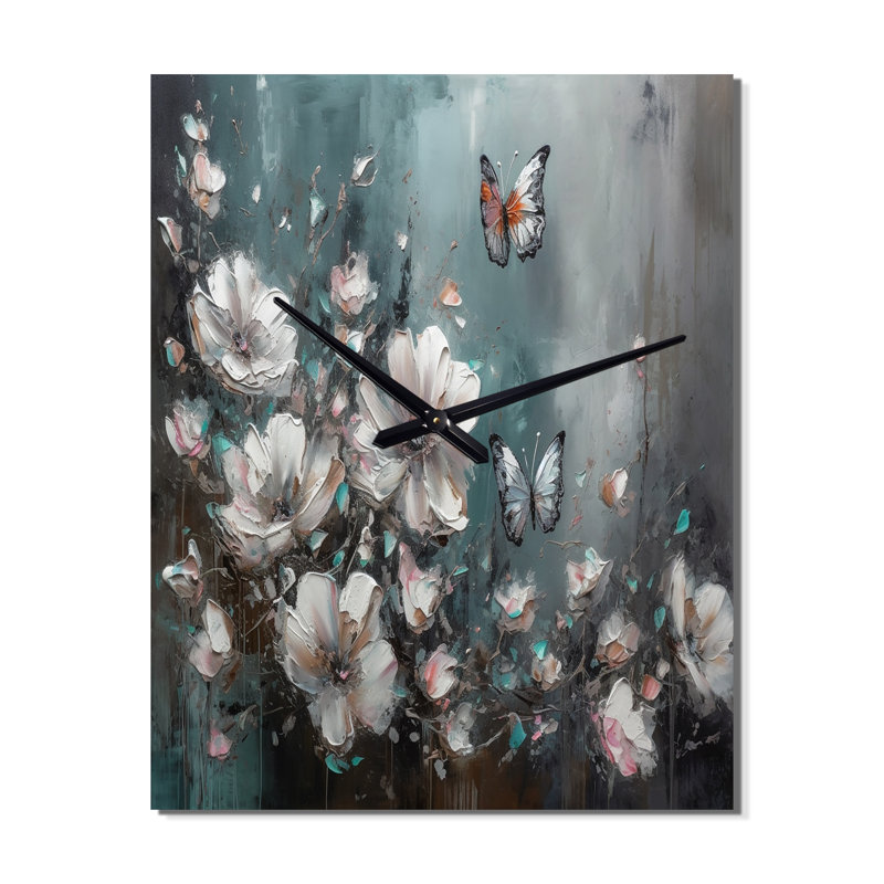 Janeigh - Horloge murale florale, H 40 po x l 30 po x P 1 po