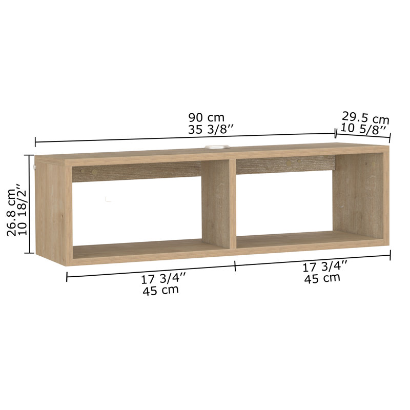 Modular Floating Tv Console Box, Natural
