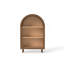 Petite bibliothèque arquée, armoire de rangement arquée, bibliothèque supérieure arquée en bois moderne avec 3 tablettes, étagère de rangement à 3 niveaux avec finition vernie pour le salon, la chambre à coucher, le vestibule-303399854