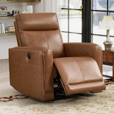 35.83" W Modern Top-Grain Leather Power Reclining Chair With USB & Type-C, Ergonomic Design For Living Room by Latitude Run