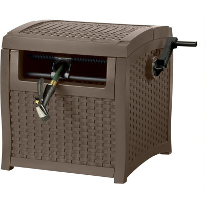 Hose Reel with Smart Trak Hose Guide, Water-Tight Connection, Durable Resin Construction, 225' Hose Capacity, Brown -  INKEDZ, B004I9A1SK0001