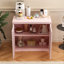 Armoire de cuisine avec portes doubles, armoire à café avec tablettes réglables, buffet pour la salle à manger, le salon ou le vestibule, rose