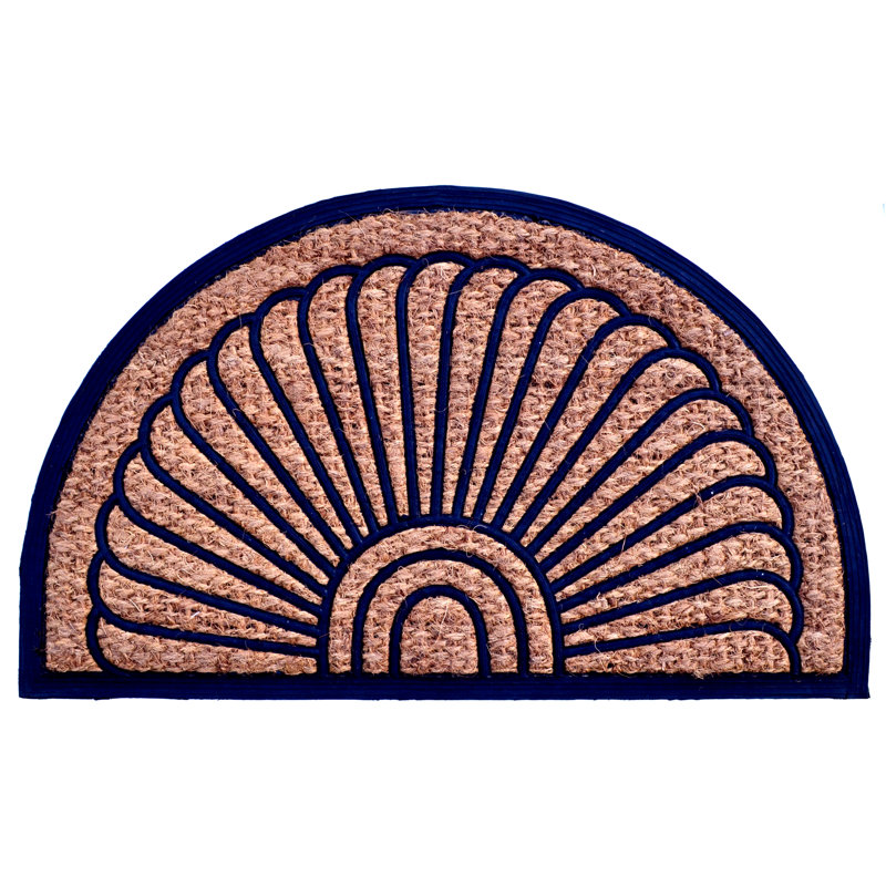 Needville Non-Slip Outdoor Doormat, Semi-Circle 1'6" x 2'6"