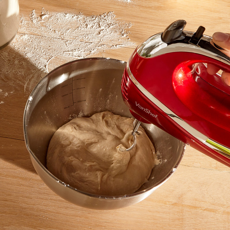 VonShef 5 Speed Hand Mixer, Red