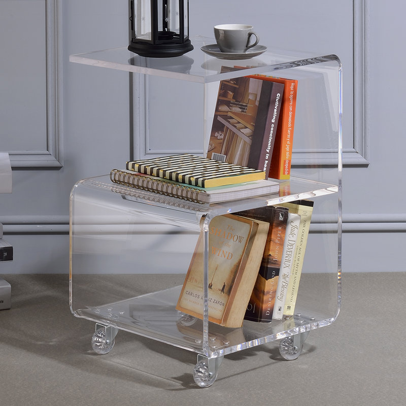 Table de bout rectangulaire avec rangement Sanai