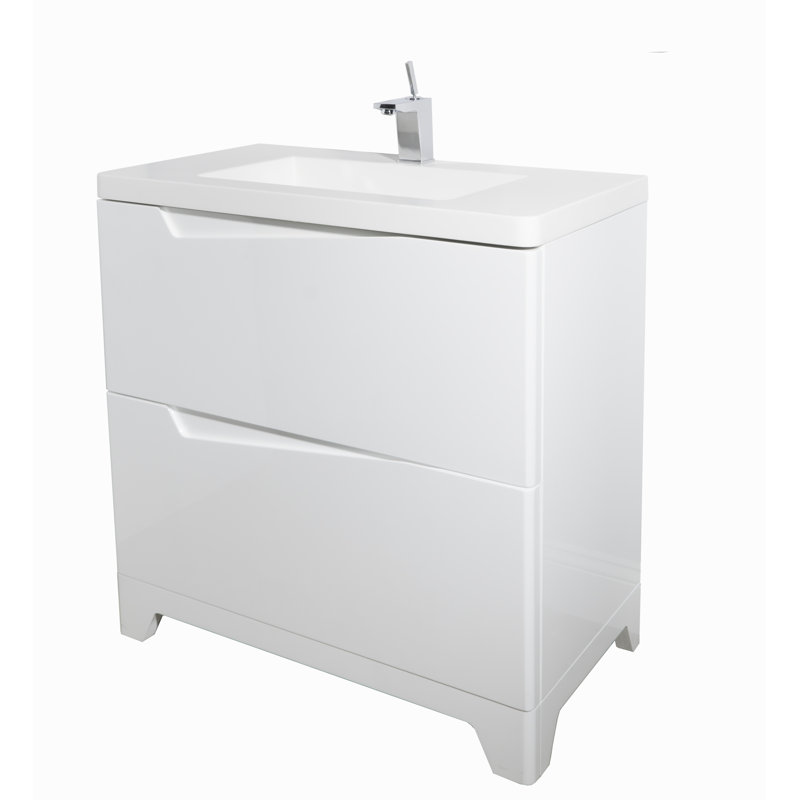 Dedham Single Bathroom Vanity with Ceramic Top, 24"