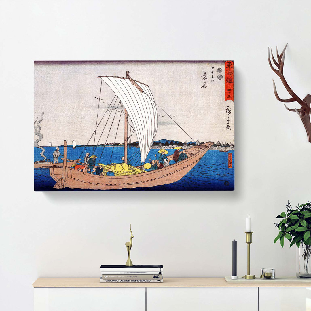 Kuwana by Utagawa Hiroshige - Wrapped Canvas