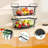 4 Pcs Black Stackable Wire Baskets - Metal Storage Organizers for Pantry/Countertop, Potato Onion Produce Fruit Vegetable Bins