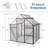 6X6FT-Black Polycarbonate Greenhouse Raised Base and Anchor Aluminum Heavy Duty Walk-in Greenhouses for Outdoor Backyard in All Season-124615582-124615579