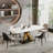 Paray Three Sizes Available Gold X-Shaped Rectangular Dining Table-2142874087