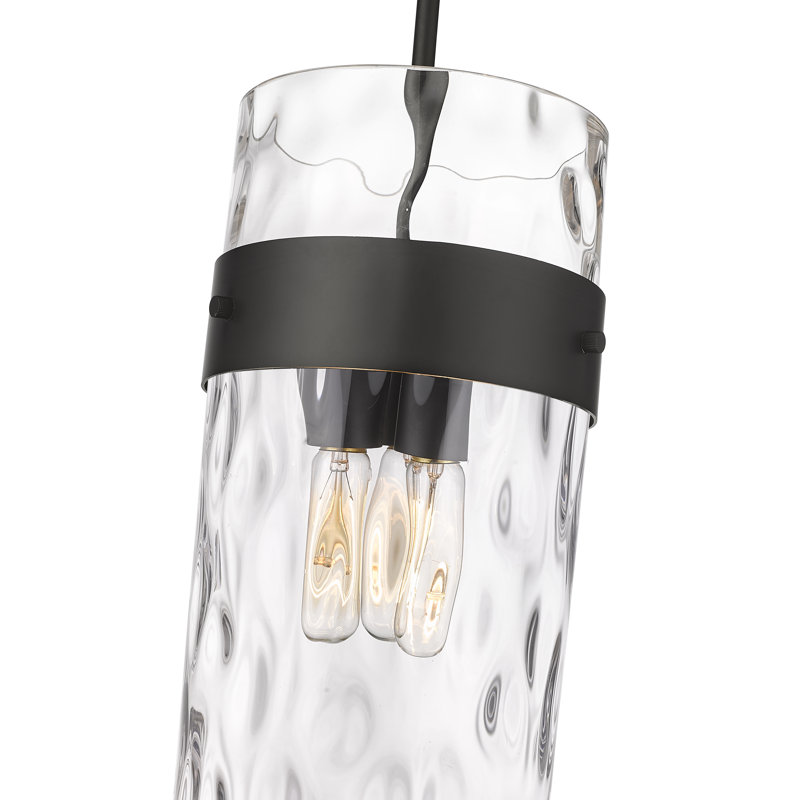 Luminaire suspendu 3 lumières Aultman, Noir mat