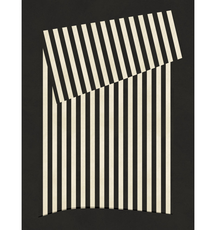 Abstract Striped Geometry Print by Other Artist, Framed Canvas, 24 × 36, Gold