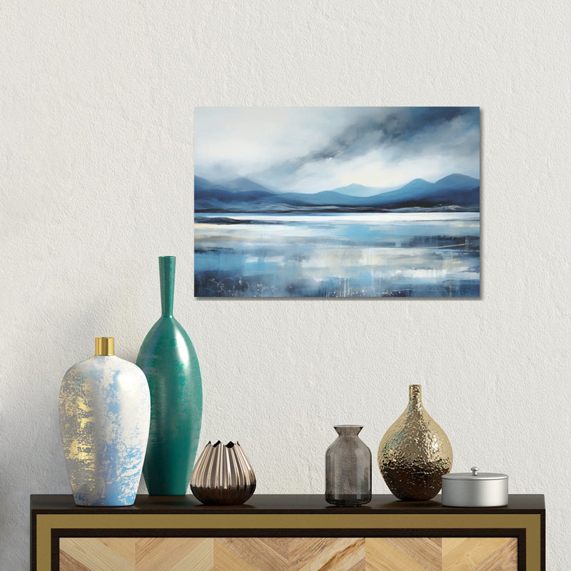 Abstrait lac - impression d'art mural, H 12 po x l 18 po, Toile tendue, Ne s’applique pas