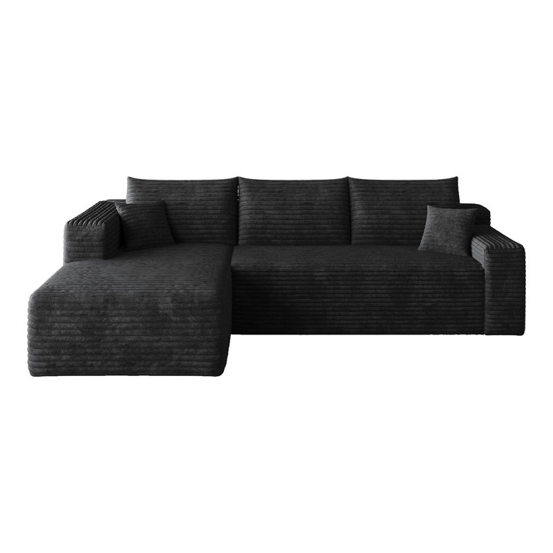 Canapé modulaire 95 "Cloud, Right Hand Facing, Black Fabric