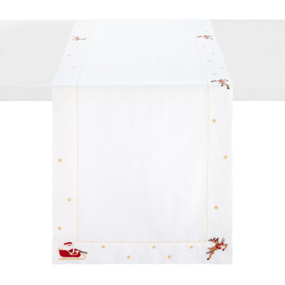 Santa's Sleigh Cotton Blend Table Runner