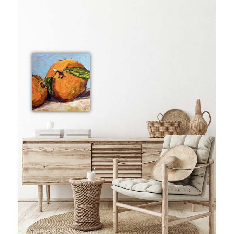 Oranges By John Beard - Framed Gallery Wrapped Canvas Print Print by John Beard, 22" H x 22" W x 2" D, Black Floater Framed