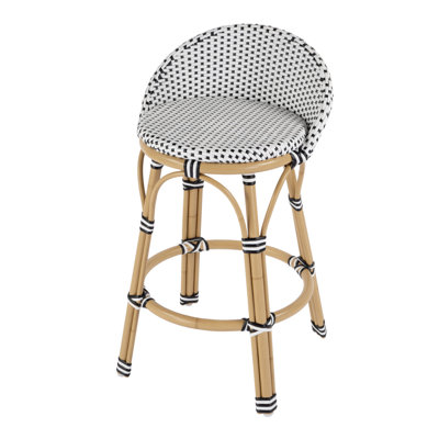 Tabouret de comptoir à dossier bas Ellie