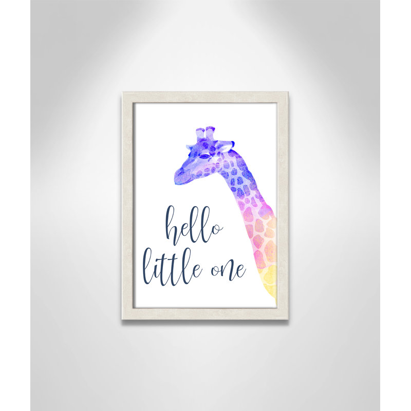 Hello Little One, art encadré, H 15 po x l 11 po x P 1,19 po, Encadrement beige