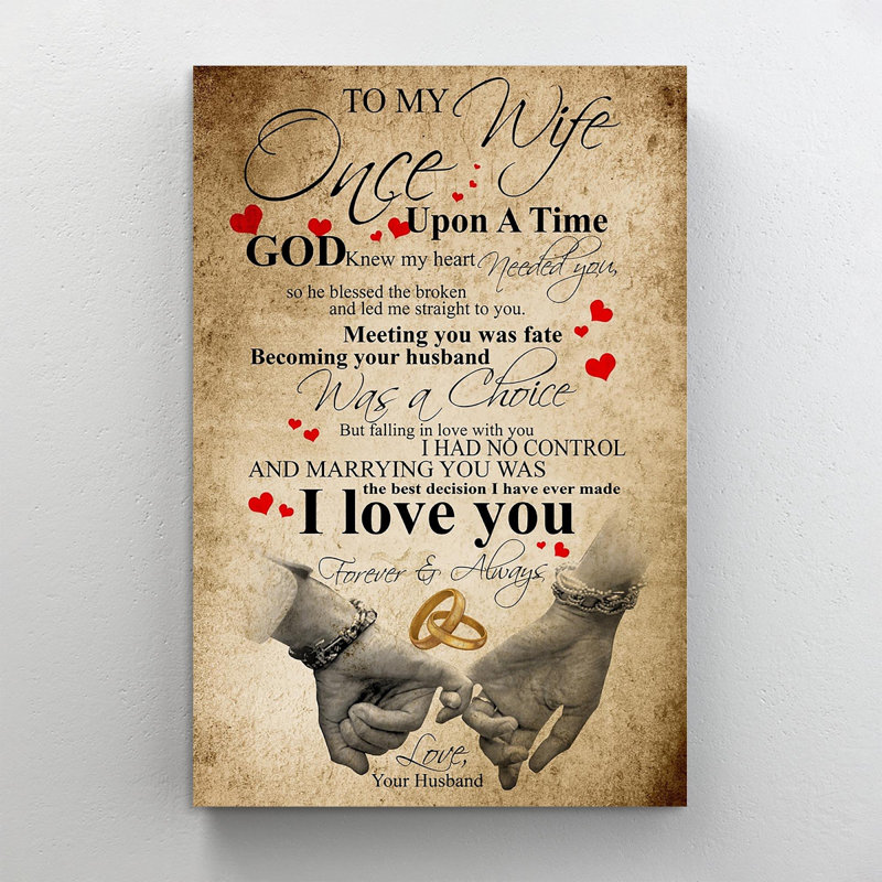 Mariage à ma femme, il était une fois «Love Your Husband», impression sur toile tendue, H 20 po x l 16 po x P 1,25 po