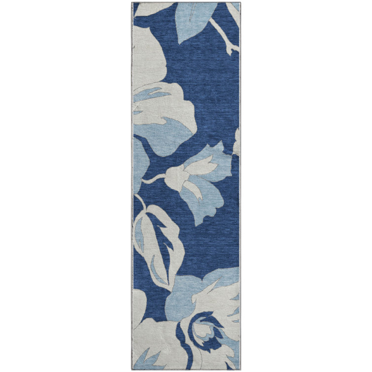 Premium Machine Washable Prisco Navy Rug