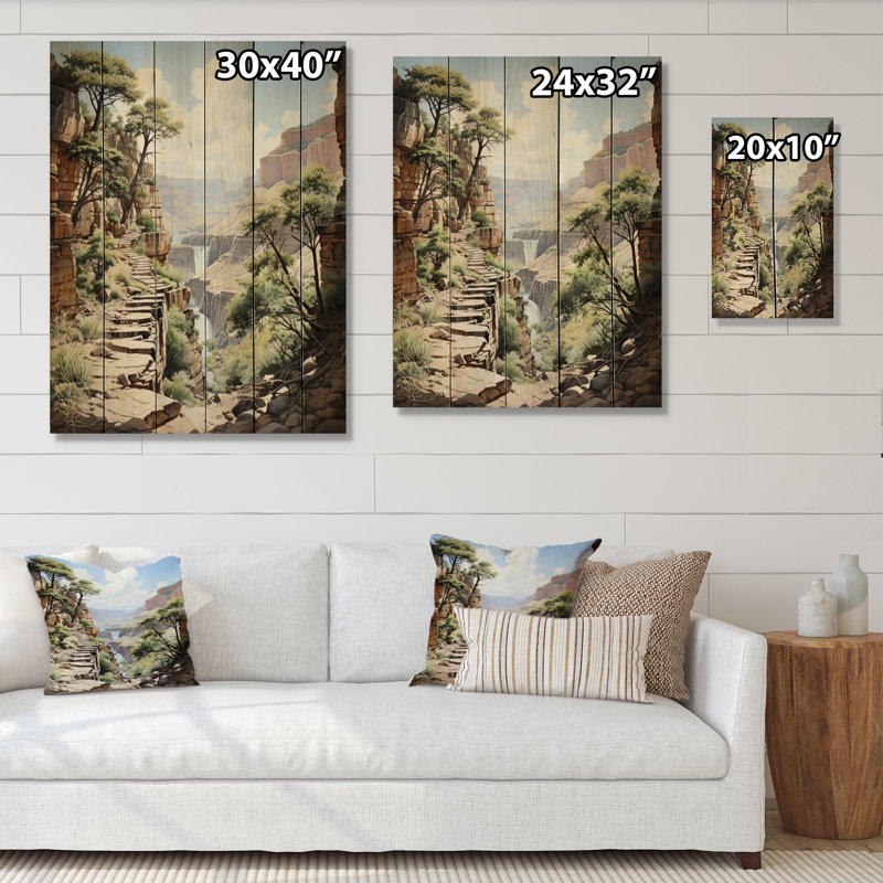«Canyon Serenading Shadows Landscape I», reproduction sur bois, H 20 po x l 10 po x P 0,78 po