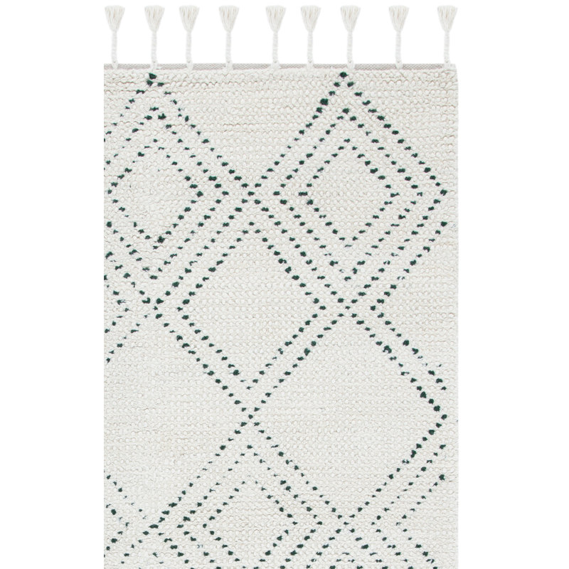 Meisner Hand Loomed 80% Wool, 20% Cotton Geometric Rug, Rectangle 8' x 10'