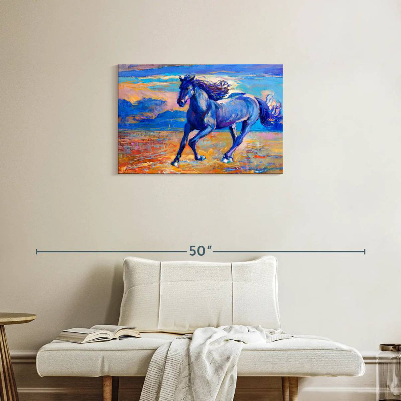 Brampt Blue Horse, 20" H x 30" W