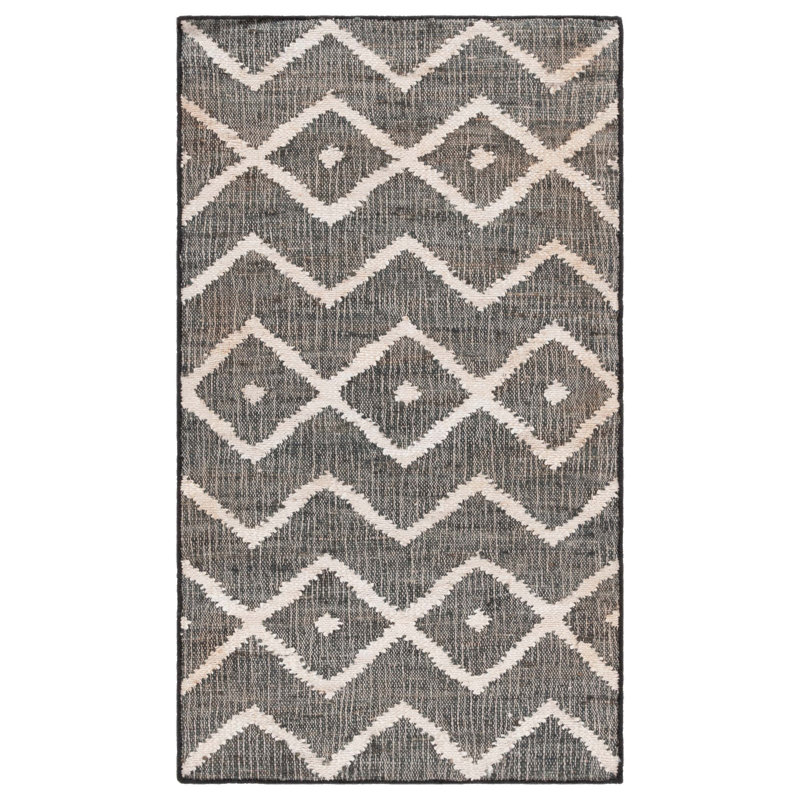 Furman Kilim Geometric Hand-Loomed Natural/Charcoal Area Rug, Rectangle 3' x 5'
