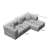 Fully Compressed Modular L-Shaped Sofa Set With Reversible Chaise & Tufted Back-1520094348