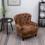 Leather Air Buttoned Accent Chair-196946797
