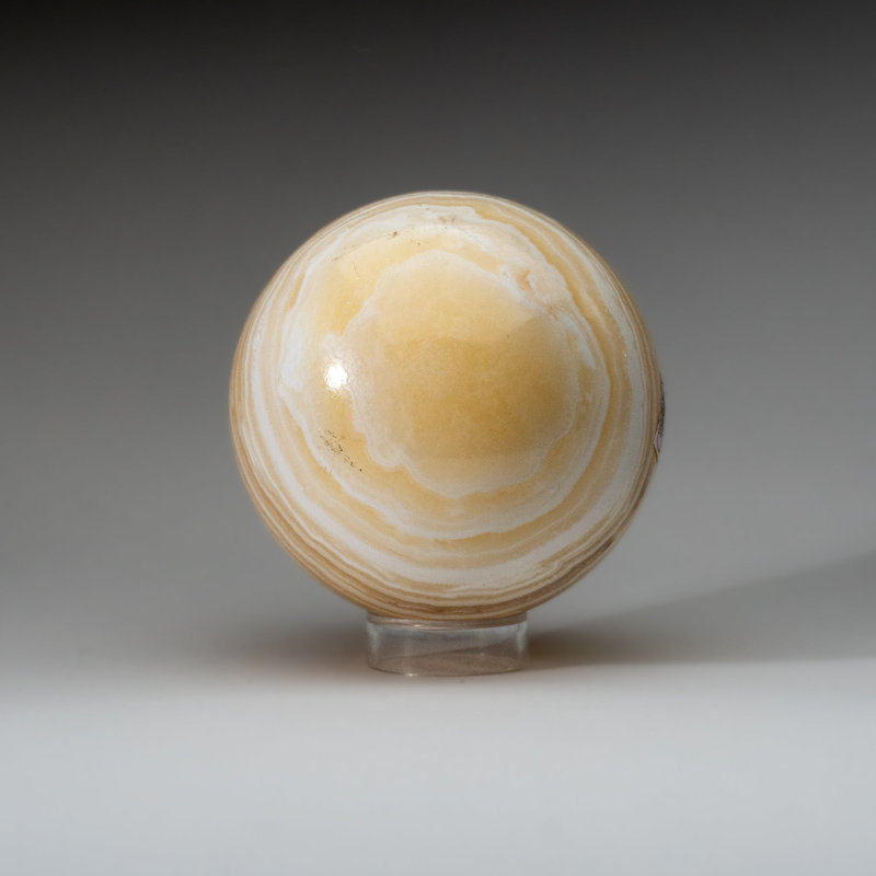 Polished Yellow Banded Onyx Sphere from Mexico (5 lbs), 4.75" H x 4.75" W x 4.75" D