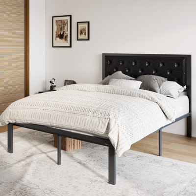 Katri Upholstered Metal Platform Bed